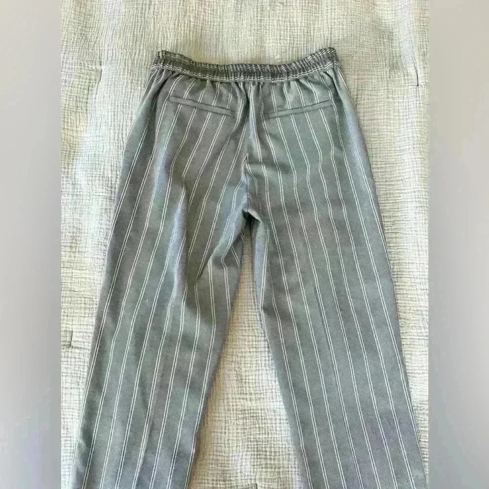 Mango Striped Trouser Dress Pants | Gray | XS